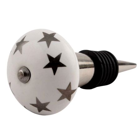 Silver Star Ceramic Wine Stopper